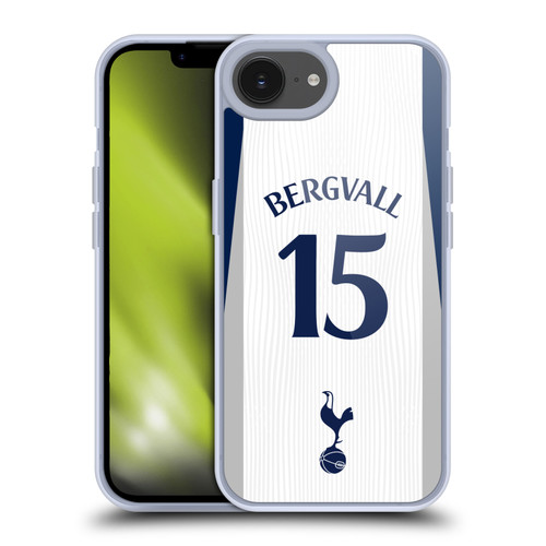 Tottenham Hotspur F.C. 2025/26 Players Home Kit 2nd Group Lucas Bergvall Soft Gel Case for Apple iPhone 16e