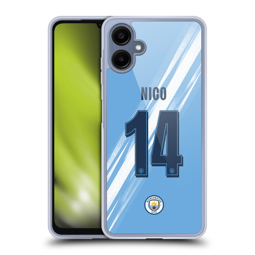 Manchester City Man City FC 2025/26 Players Home Kit 2nd Group Nico González Soft Gel Case for Samsung Galaxy A06 4G