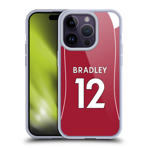 Liverpool Football Club 2025/26 Players Home Kit 2nd Group Conor Bradley Soft Gel Case for Apple iPhone 14 Pro