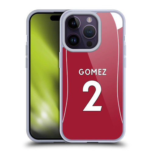 Liverpool Football Club 2025/26 Players Home Kit 2nd Group Joe Gomez Soft Gel Case for Apple iPhone 14 Pro