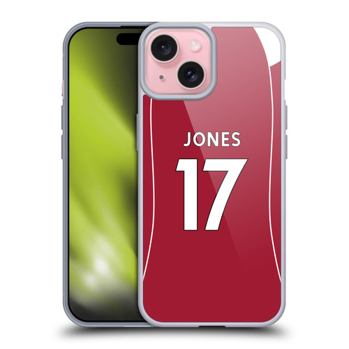 Liverpool Football Club 2025/26 Players Home Kit 2nd Group Curtis Jones Soft Gel Case for Apple iPhone 15
