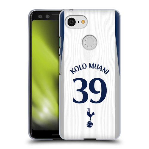 Tottenham Hotspur F.C. 2025/26 Players Home Kit 2nd Group Randal Kolo Muani Soft Gel Case for Google Pixel 3
