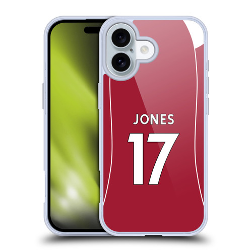 Liverpool Football Club 2025/26 Players Home Kit 2nd Group Curtis Jones Soft Gel Case for Apple iPhone 16