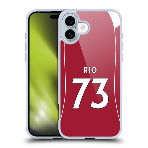 Liverpool Football Club 2025/26 Players Home Kit 2nd Group Rio Ngumoha Soft Gel Case for Apple iPhone 16 Plus Liverpool Football Club 2025/26 Players Home Kit 2nd Group Rio Ngumoha Soft Gel Case for Apple iPhone 16 Plus