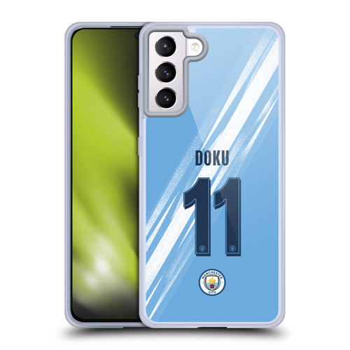 Manchester City Man City FC 2025/26 Players Home Kit 2nd Group Jérémy Doku Soft Gel Case for Samsung Galaxy S21+ 5G