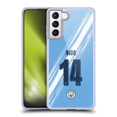 Manchester City Man City FC 2025/26 Players Home Kit 2nd Group Nico González Soft Gel Case for Samsung Galaxy S21+ 5G