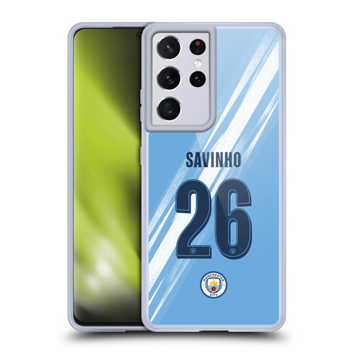 Manchester City Man City FC 2025/26 Players Home Kit 2nd Group Savinho Soft Gel Case for Samsung Galaxy S21 Ultra 5G