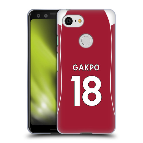 Liverpool Football Club 2025/26 Players Home Kit 2nd Group Cody Gakpo Soft Gel Case for Google Pixel 3