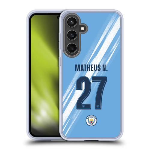 Manchester City Man City FC 2025/26 Players Home Kit 2nd Group Matheus Nunes Soft Gel Case for Samsung Galaxy S24 FE