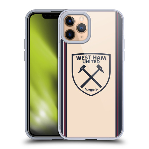 West Ham United FC 2025/26 Crest Kit Away Soft Gel Case for Apple iPhone 11 Pro