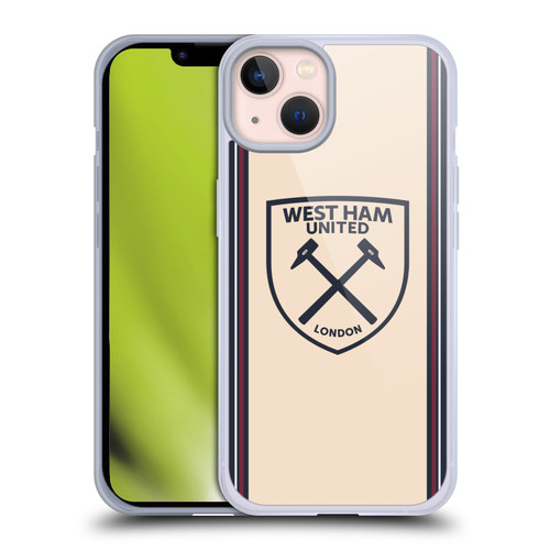 West Ham United FC 2025/26 Crest Kit Away Soft Gel Case for Apple iPhone 13