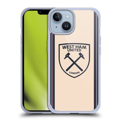West Ham United FC 2025/26 Crest Kit Away Soft Gel Case for Apple iPhone 14