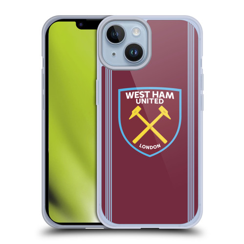 West Ham United FC 2025/26 Crest Kit Home Soft Gel Case for Apple iPhone 14