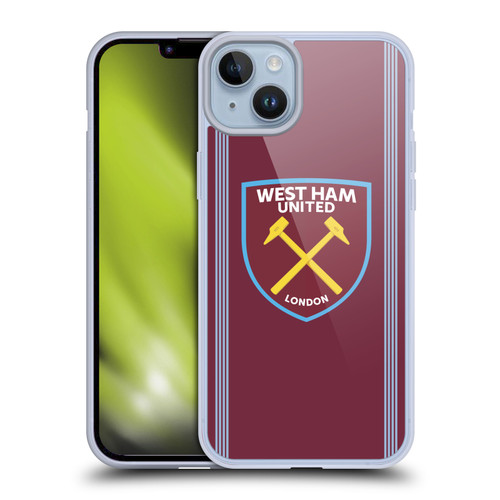 West Ham United FC 2025/26 Crest Kit Home Soft Gel Case for Apple iPhone 14 Plus