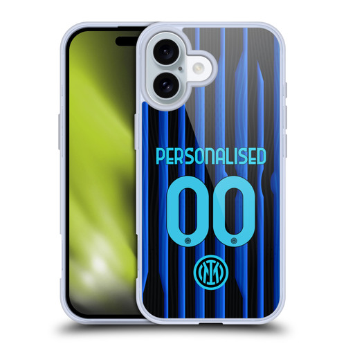 Custom Customised Personalised Inter Milan 2025/26 Players Home Kit Home Soft Gel Case for Apple iPhone 16