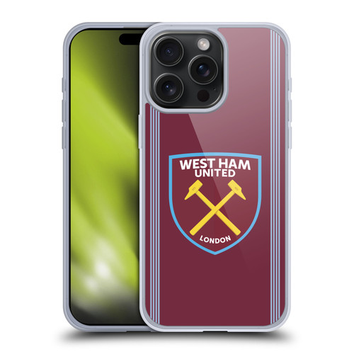 West Ham United FC 2025/26 Crest Kit Home Soft Gel Case for Apple iPhone 15 Pro Max