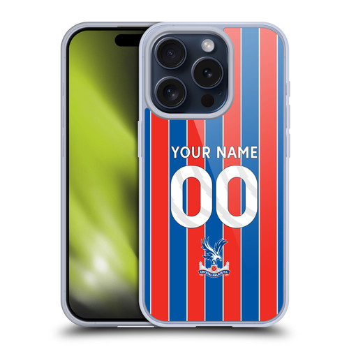 Custom Customised Personalised Crystal Palace Football Club 2025/26 Kit Home Soft Gel Case for Apple iPhone 15 Pro