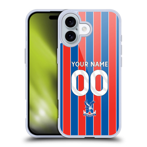 Custom Customised Personalised Crystal Palace Football Club 2025/26 Kit Home Soft Gel Case for Apple iPhone 16