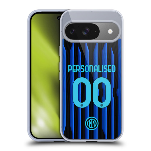 Custom Customised Personalised Inter Milan 2025/26 Players Home Kit Home Soft Gel Case for Google Pixel 9 / Pixel 9 Pro