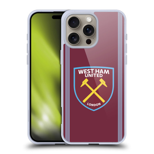 West Ham United FC 2025/26 Crest Kit Home Soft Gel Case for Apple iPhone 16 Pro Max