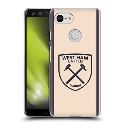 West Ham United FC 2025/26 Crest Kit Away Soft Gel Case for Google Pixel 3