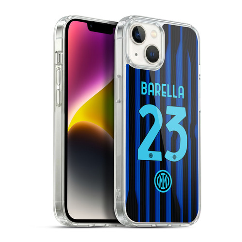 Fc Internazionale Milano 2025/26 Players Home Kit Nicolò Barella Soft Gel Case for Apple iPhone 14 Plus & MagSafe