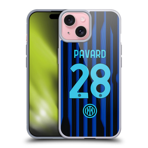 Fc Internazionale Milano 2025/26 Players Home Kit Benjamin Pavard Soft Gel Case for Apple iPhone 15