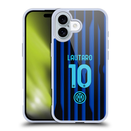 Fc Internazionale Milano 2025/26 Players Home Kit Lautaro Martínez Soft Gel Case for Apple iPhone 16