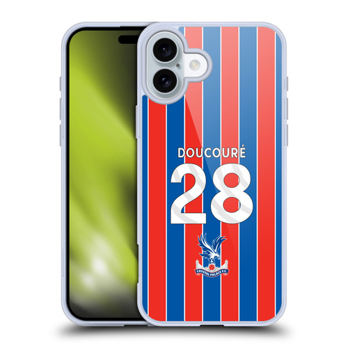 Crystal Palace FC 2025/26 Players Home Kit Cheick Doucouré Soft Gel Case for Apple iPhone 16 Plus