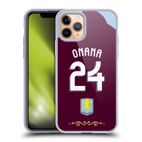 Aston Villa Football Club 2025/26 Players Home Kit Amadou Onana Soft Gel Case for Apple iPhone 11 Pro