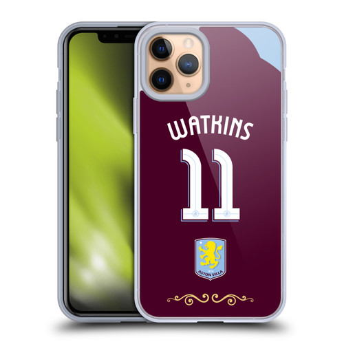 Aston Villa Football Club 2025/26 Players Home Kit Ollie Watkins Soft Gel Case for Apple iPhone 11 Pro