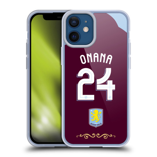 Aston Villa Football Club 2025/26 Players Home Kit Amadou Onana Soft Gel Case for Apple iPhone 12 Mini