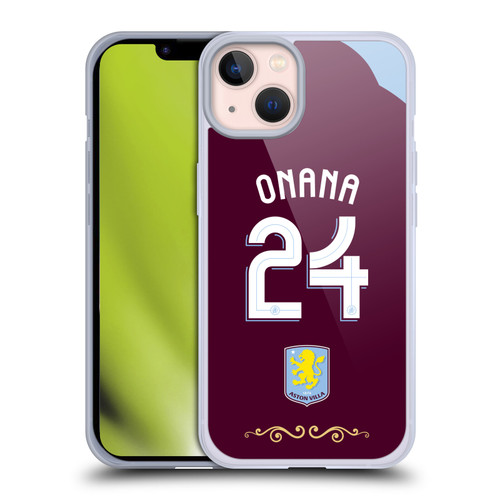 Aston Villa Football Club 2025/26 Players Home Kit Amadou Onana Soft Gel Case for Apple iPhone 13