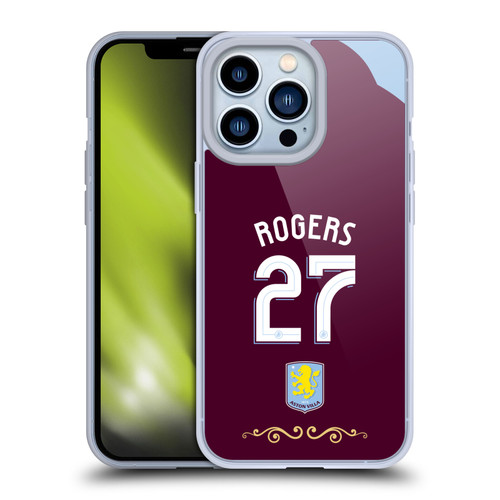 Aston Villa Football Club 2025/26 Players Home Kit Morgan Rogers Soft Gel Case for Apple iPhone 13 Pro