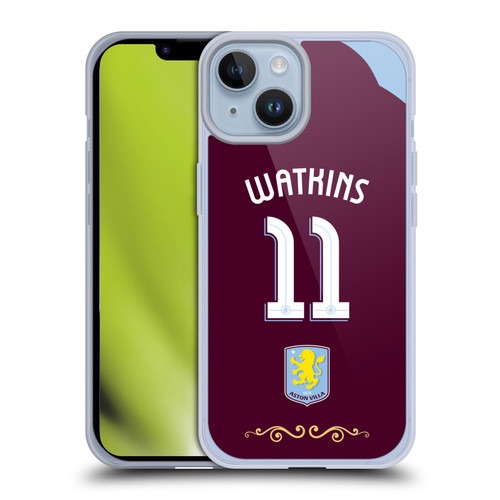 Aston Villa Football Club 2025/26 Players Home Kit Ollie Watkins Soft Gel Case for Apple iPhone 14