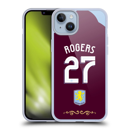 Aston Villa Football Club 2025/26 Players Home Kit Morgan Rogers Soft Gel Case for Apple iPhone 14 Plus Aston Villa Football Club 2025/26 Players Home Kit Morgan Rogers Soft Gel Case for Apple iPhone 14 Plus
