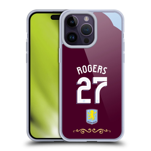 Aston Villa Football Club 2025/26 Players Home Kit Morgan Rogers Soft Gel Case for Apple iPhone 14 Pro Max