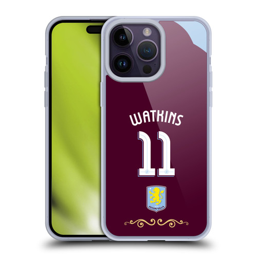 Aston Villa Football Club 2025/26 Players Home Kit Ollie Watkins Soft Gel Case for Apple iPhone 14 Pro Max