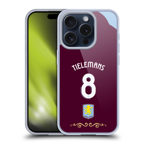 Aston Villa Football Club 2025/26 Players Home Kit Youri Tielemans Soft Gel Case for Apple iPhone 15 Pro