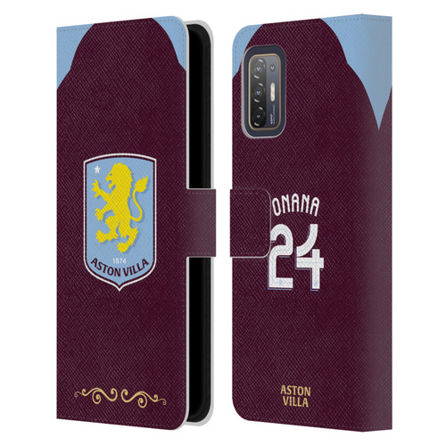 Aston Villa Football Club 2025/26 Players Home Kit Amadou Onana Leather Book Wallet Case Cover For HTC Desire 21 Pro 5G