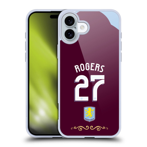 Aston Villa Football Club 2025/26 Players Home Kit Morgan Rogers Soft Gel Case for Apple iPhone 16 Plus Aston Villa Football Club 2025/26 Players Home Kit Morgan Rogers Soft Gel Case for Apple iPhone 16 Plus