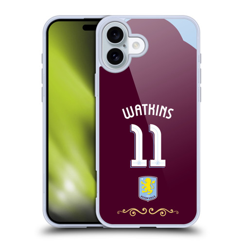 Aston Villa Football Club 2025/26 Players Home Kit Ollie Watkins Soft Gel Case for Apple iPhone 16 Plus Aston Villa Football Club 2025/26 Players Home Kit Ollie Watkins Soft Gel Case for Apple iPhone 16 Plus