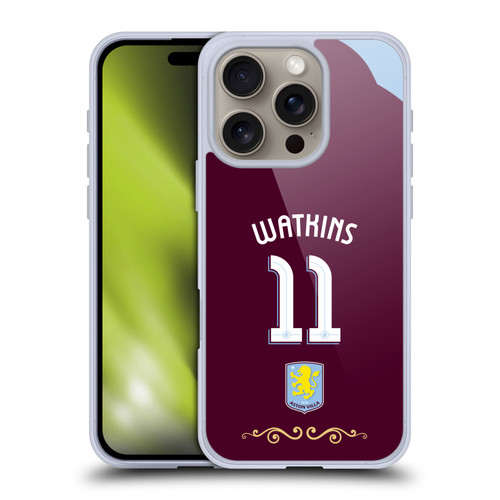 Aston Villa Football Club 2025/26 Players Home Kit Ollie Watkins Soft Gel Case for Apple iPhone 16 Pro Aston Villa Football Club 2025/26 Players Home Kit Ollie Watkins Soft Gel Case for Apple iPhone 16 Pro