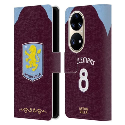 Aston Villa Football Club 2025/26 Players Home Kit Youri Tielemans Leather Book Wallet Case Cover For Huawei P50 Pro
