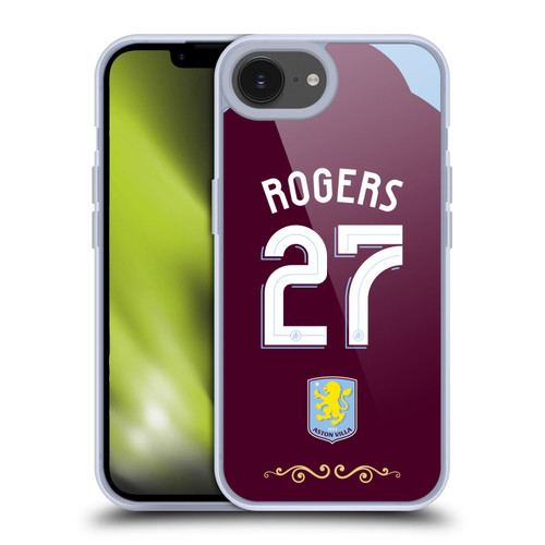 Aston Villa Football Club 2025/26 Players Home Kit Morgan Rogers Soft Gel Case for Apple iPhone 16e