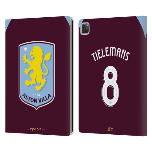 Aston Villa Football Club 2025/26 Players Home Kit Youri Tielemans Leather Book Wallet Case Cover For Apple iPad Pro 12.9 2020/2021/2022