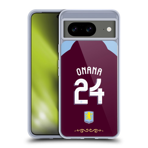Aston Villa Football Club 2025/26 Players Home Kit Amadou Onana Soft Gel Case for Google Pixel 8