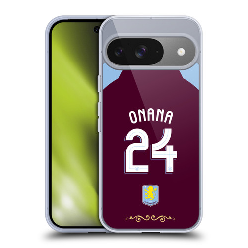 Aston Villa Football Club 2025/26 Players Home Kit Amadou Onana Soft Gel Case for Google Pixel 9 / Pixel 9 Pro
