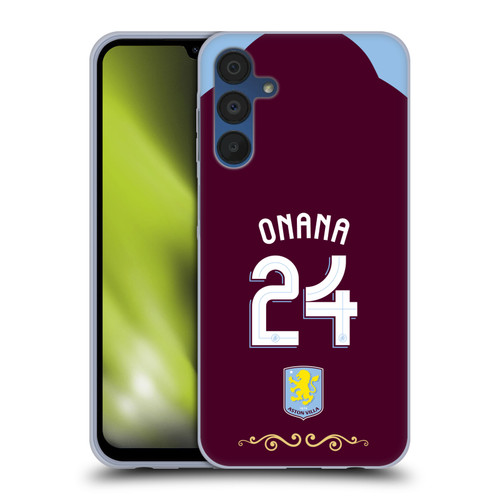 Aston Villa Football Club 2025/26 Players Home Kit Amadou Onana Soft Gel Case for Samsung Galaxy A15