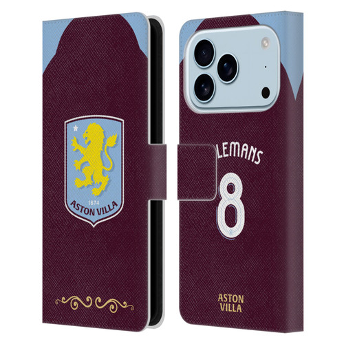 Aston Villa Football Club 2025/26 Players Home Kit Youri Tielemans Leather Book Wallet Case Cover For Apple iPhone 17 Pro